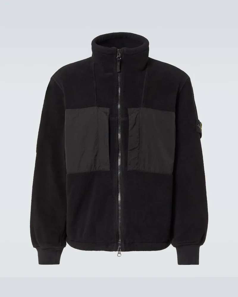 Stone Island Jacke Compass aus Fleece Schwarz