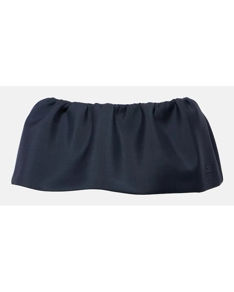 Miu Miu Minirock aus einem Mohairgemisch Blau