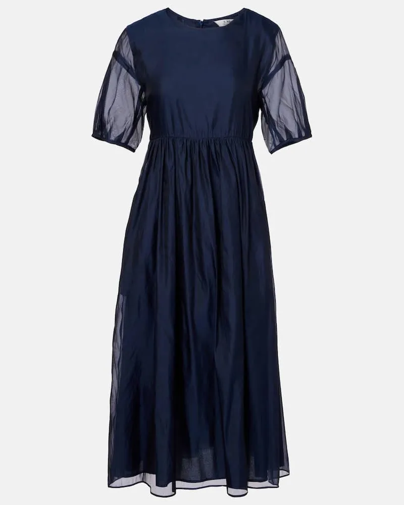 Max Mara Midikleid Fatoso aus Organza Blau