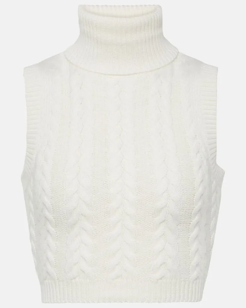 Max Mara Top Oscuro aus Wolle und Kaschmir Weiß