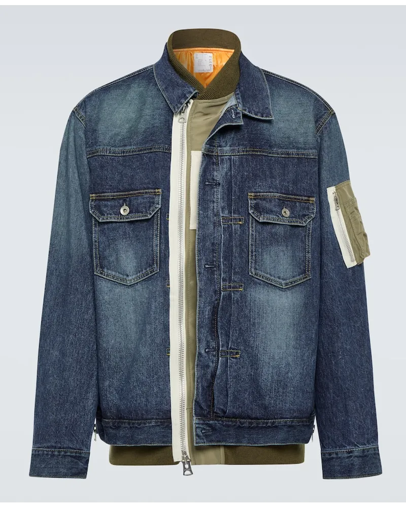 Sacai Blouson aus Denim Blau