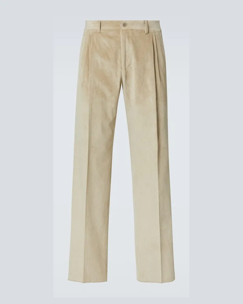 Canali Gerade Hose aus Baumwoll-Cord Beige