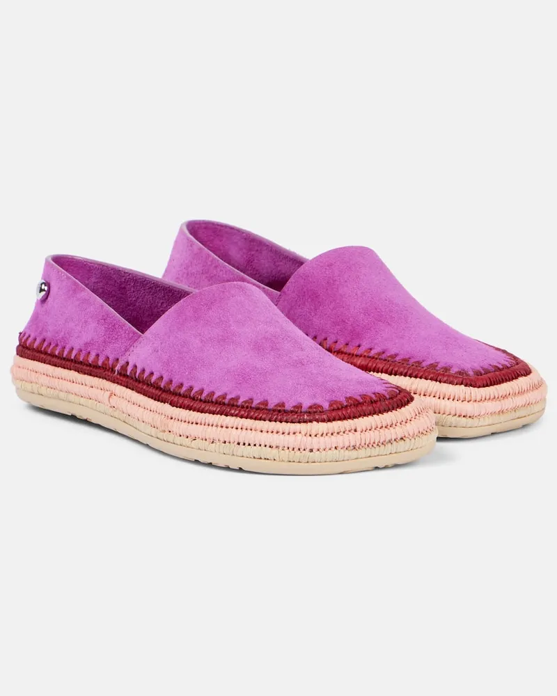 Loewe Paula's Ibiza Slip-Ons Rio aus Veloursleder Pink