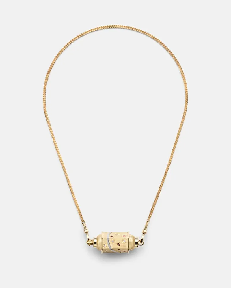 Marie Lichtenberg Halskette Milky Way aus 18kt Gelbgold mit Diamanten und Rubinen Gold