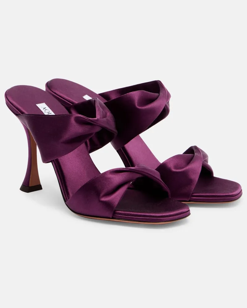 Aquazzura Sandalen Twist 95 aus Satin Violett