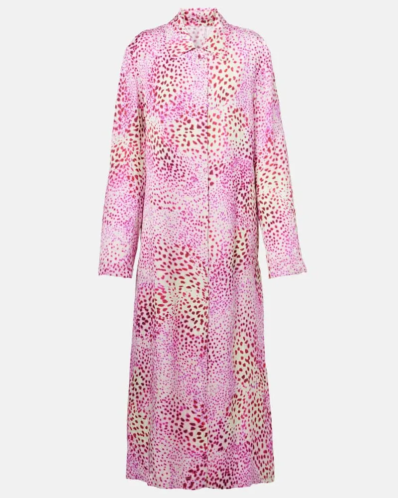 Dries van Noten Bedruckter Mantel aus Jacquard Rosa