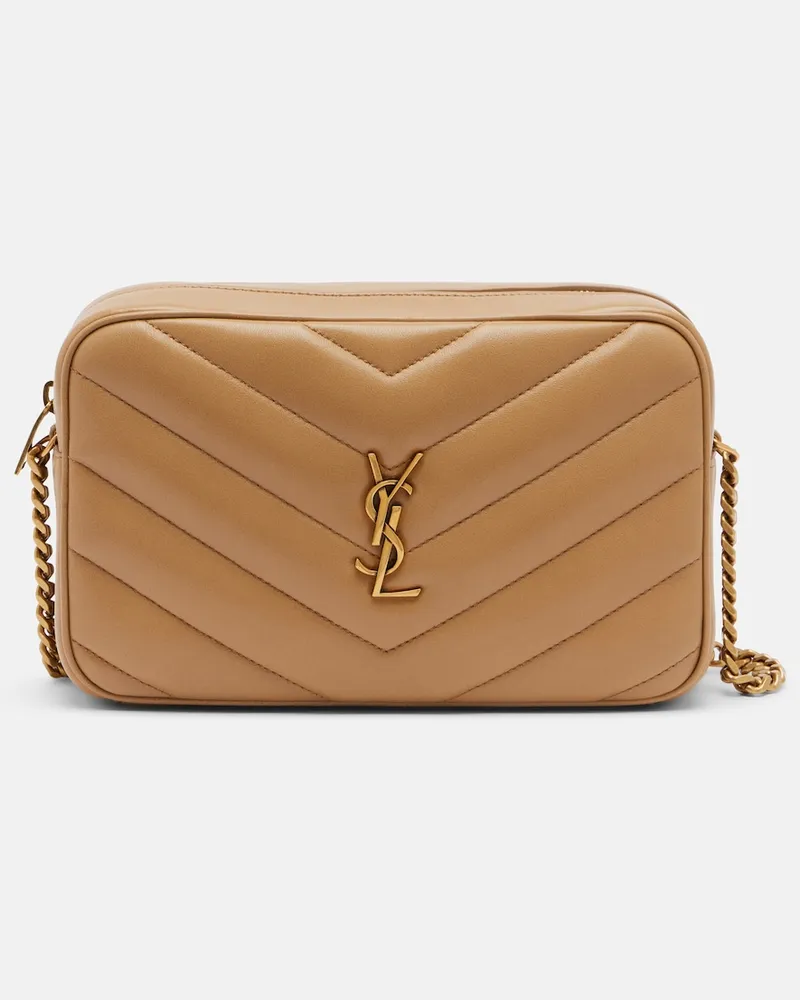 Saint Laurent Schultertasche Loulou Medium aus Leder Braun