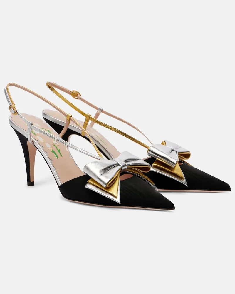 Valentino Garavani Slingback-Pumps Bowow 85 aus Moiré Schwarz