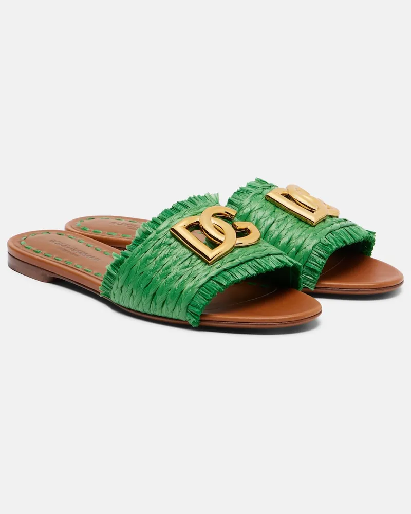 Dolce & Gabbana Pantoletten DG Grün