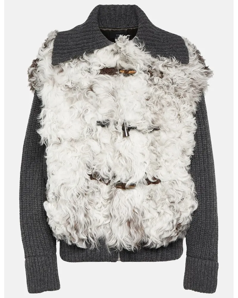 Alanui Jacke The Big Chill aus Shearling und Wolle Grau