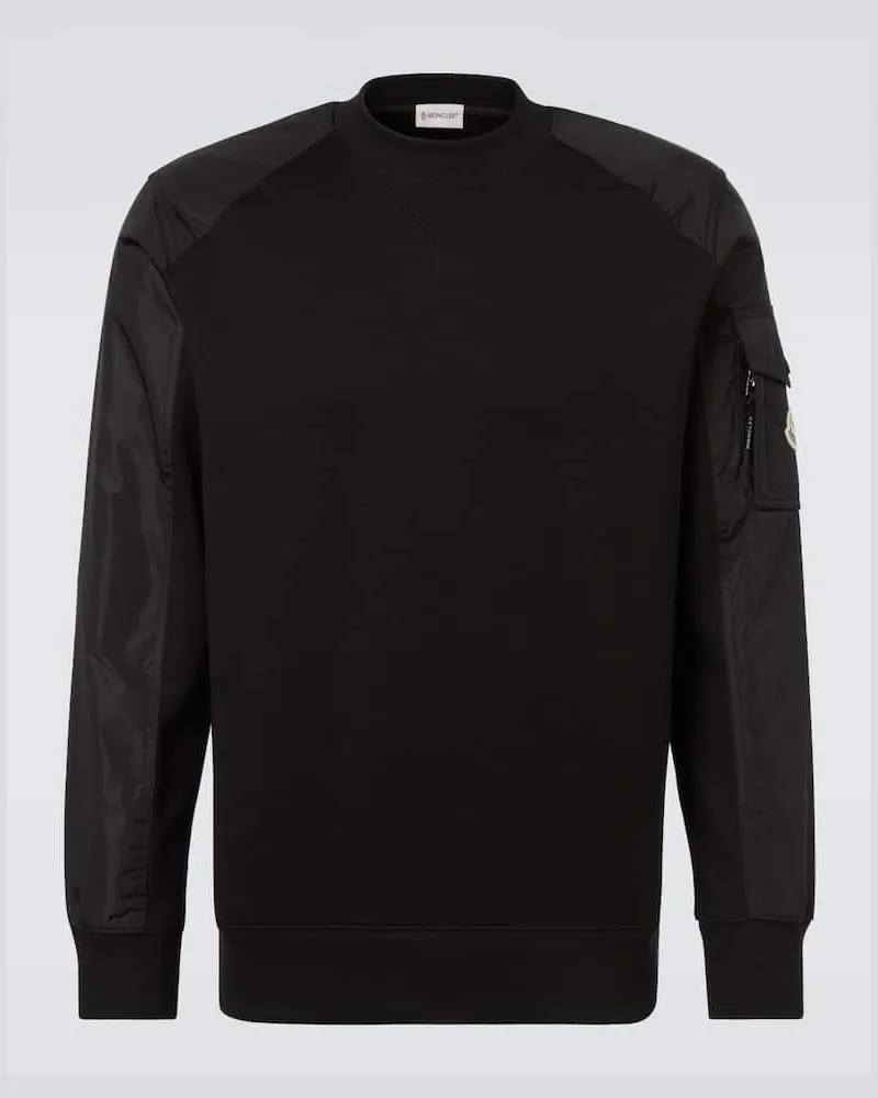 Moncler Sweatshirt aus einem Baumwollgemisch Schwarz