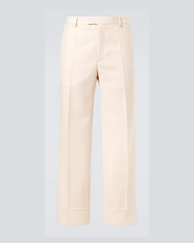Valentino Garavani Weite Hose aus Woll-Gabardine Weiã