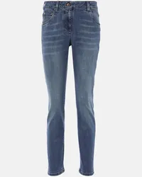 Brunello Cucinelli Mid-Rise Skinny Jeans Blau