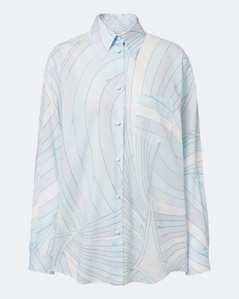 Emilio Pucci Hemd Iride aus Baumwolle Blau