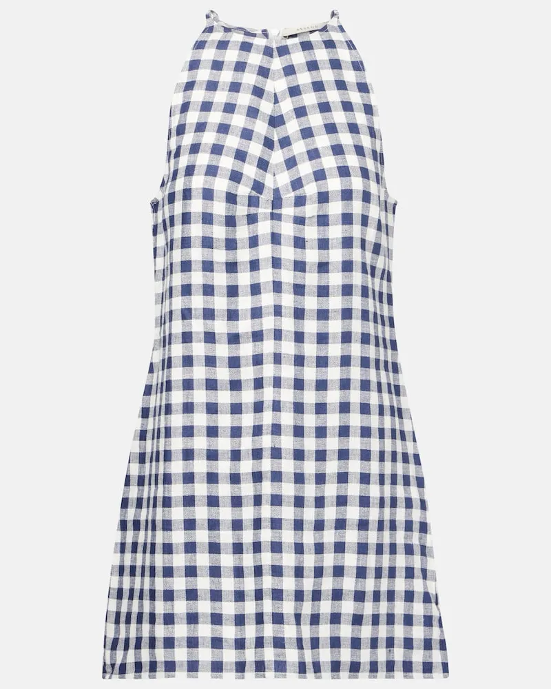 ASCENO Minikleid Antigua aus Leinen Blau