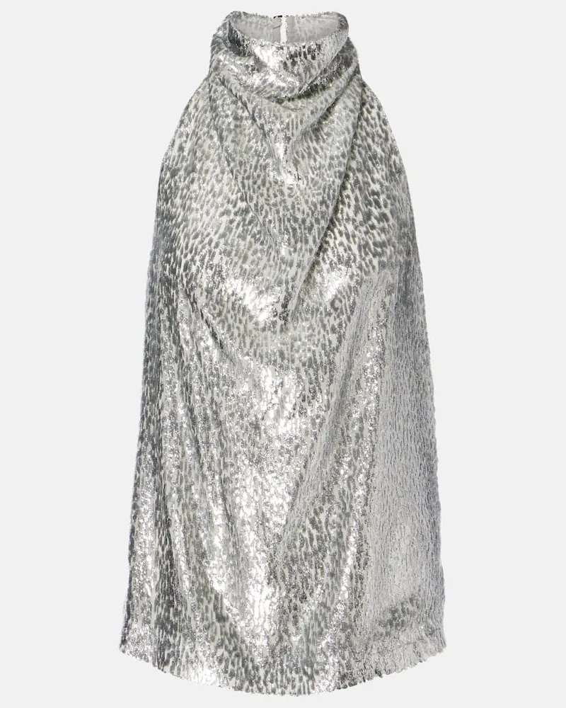 Stella McCartney Top aus Samt Silber