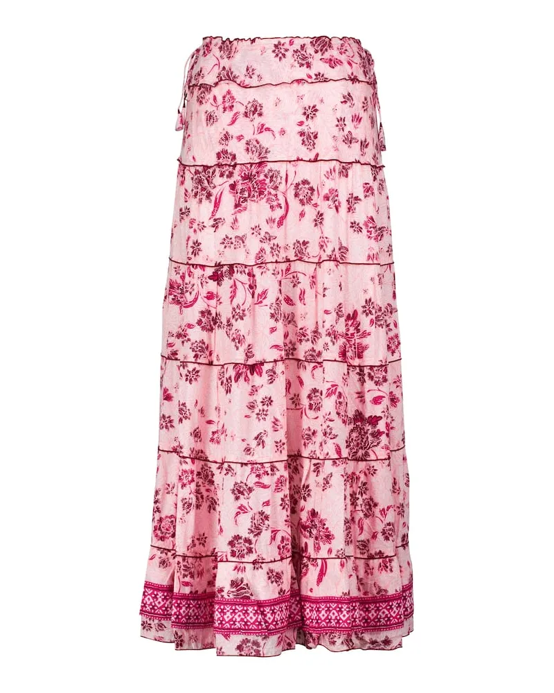 Poupette St Barth Bedruckter Maxirock Camila Pink