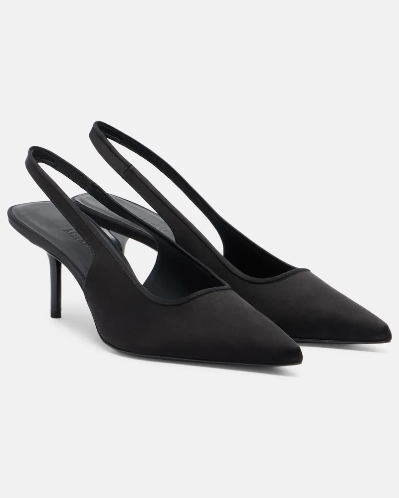 Max Mara Slingback-Pumps aus Satin Schwarz