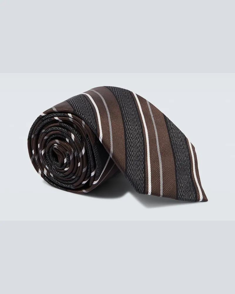 Brioni Krawatte aus einem Seidengemisch Braun