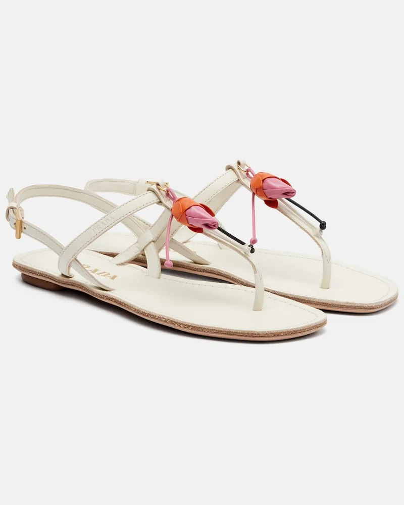 Prada Sandalen aus Leder Weiß