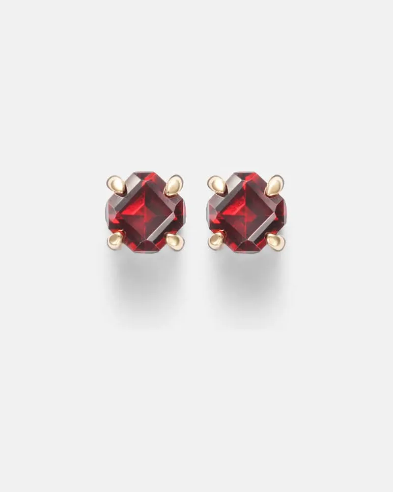 Stone & Strand Ohrringe aus 10kt Gelbgold mit Granat Gold