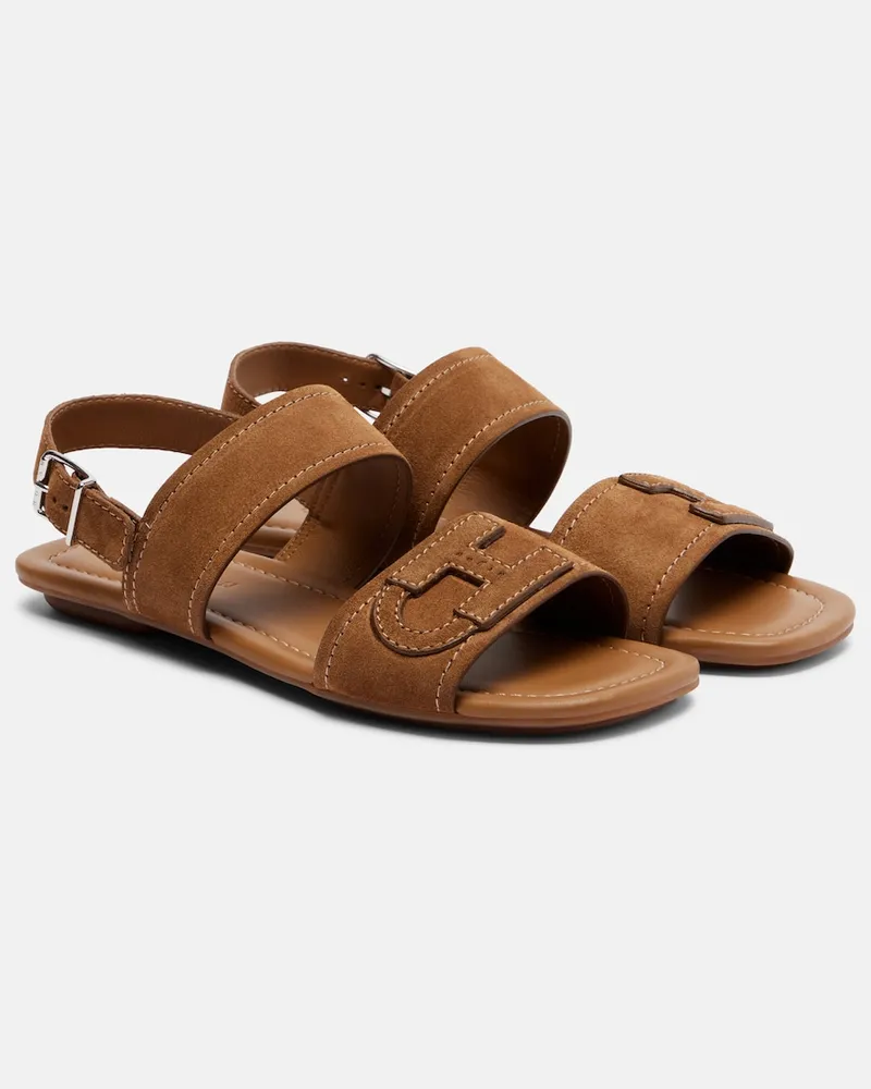 Hogan Sandalen H685 aus Veloursleder Braun