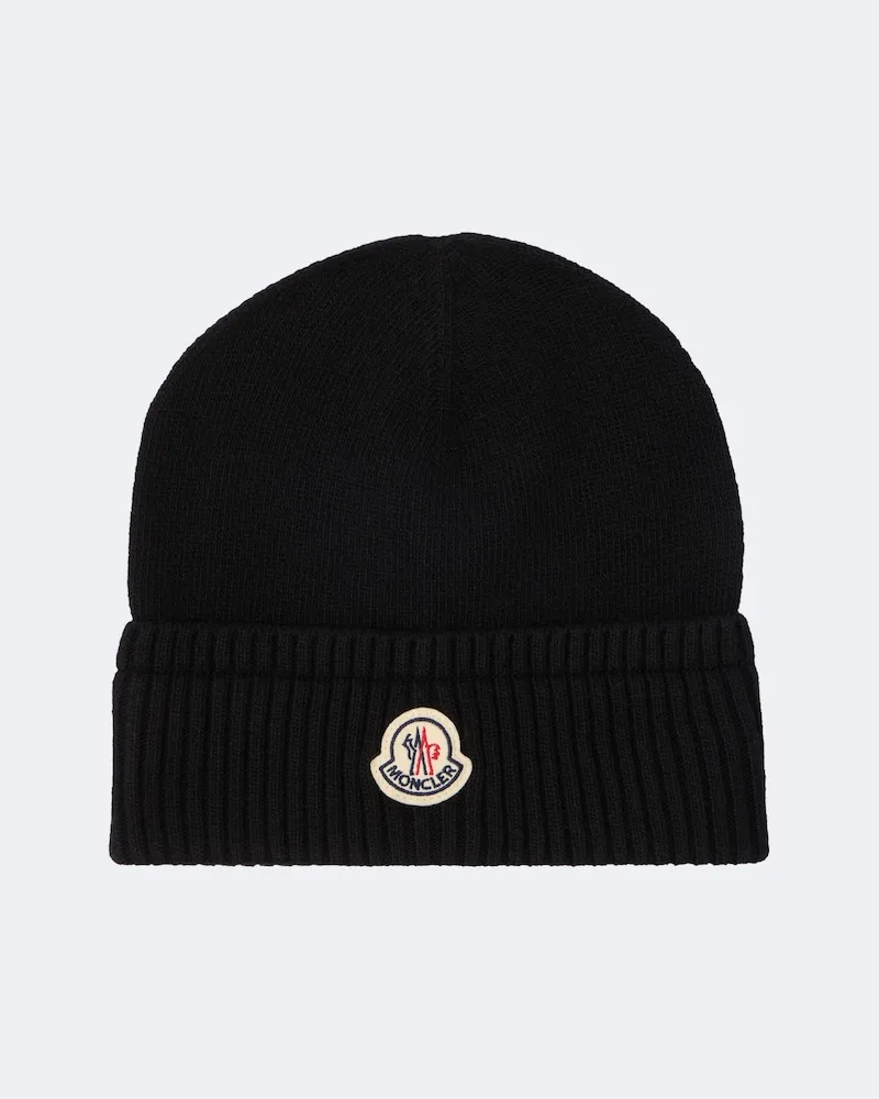 Moncler Mütze aus Wolle und Kaschmir Schwarz