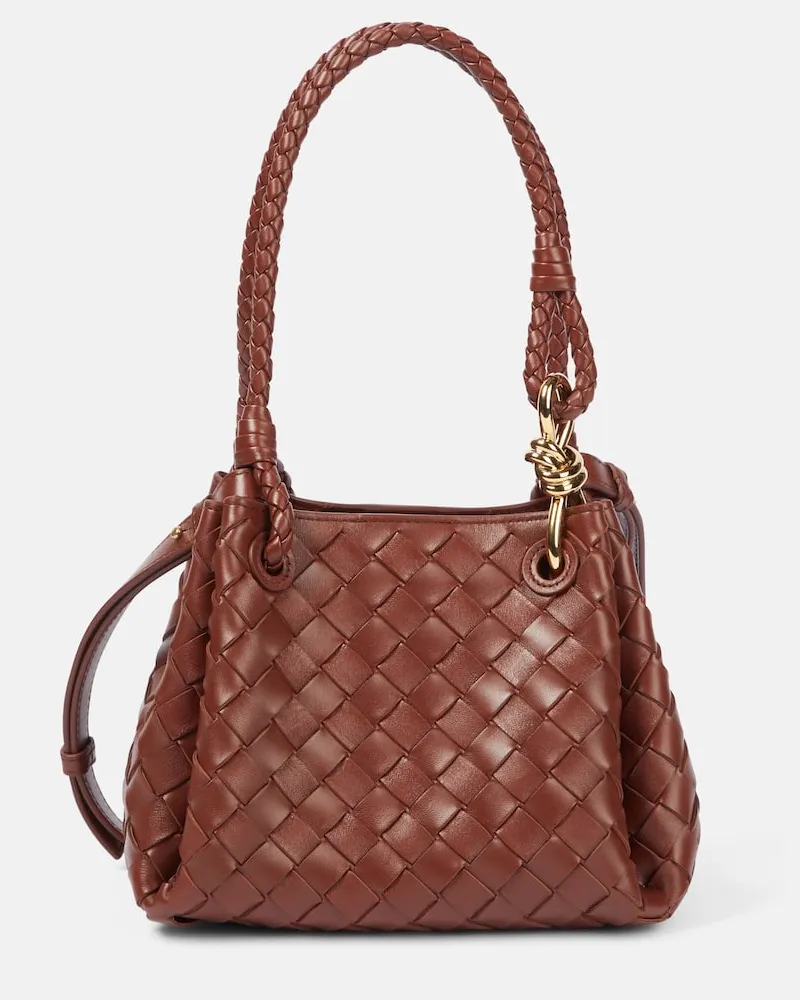 Bottega Veneta Tote Bag Parachute Small aus Leder Braun