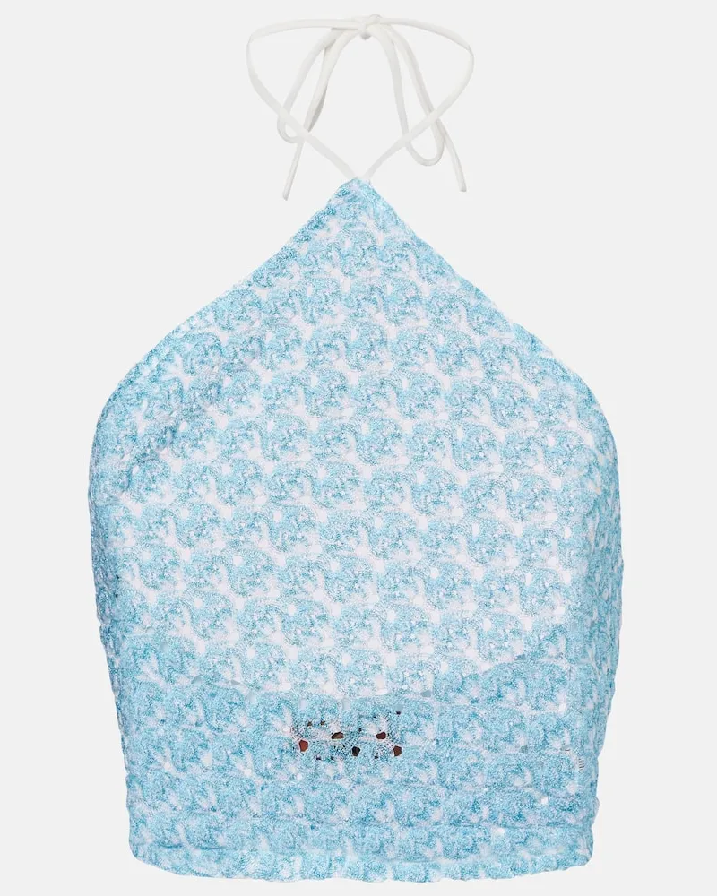 Missoni Top aus Häkelstrick Blau