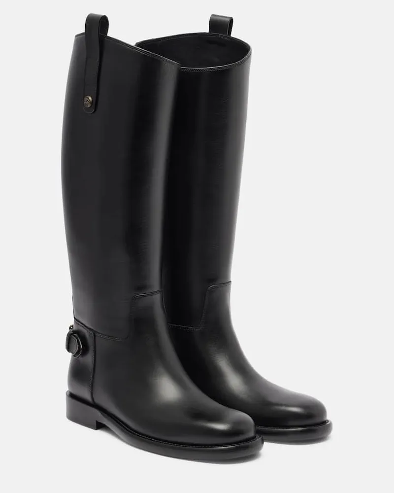 Burberry Stiefel Cavalier aus Leder Schwarz