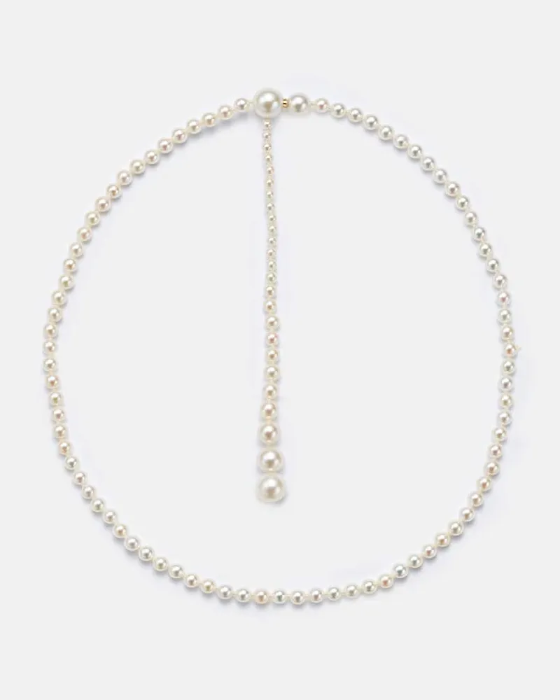 Sophie Bille Brahe Halskette La Belle Moon aus Süßwasserperlen mit 14kt Gelbgold Weiß