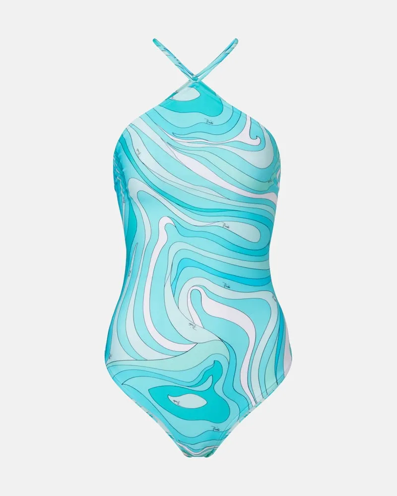 Emilio Pucci Badeanzug Marmo Blau