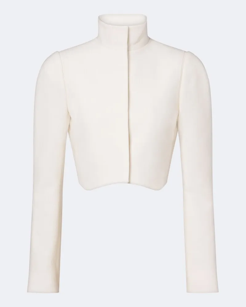Alaïa Alaïa Cropped-Jacke aus Woll-Crêpe Weiß