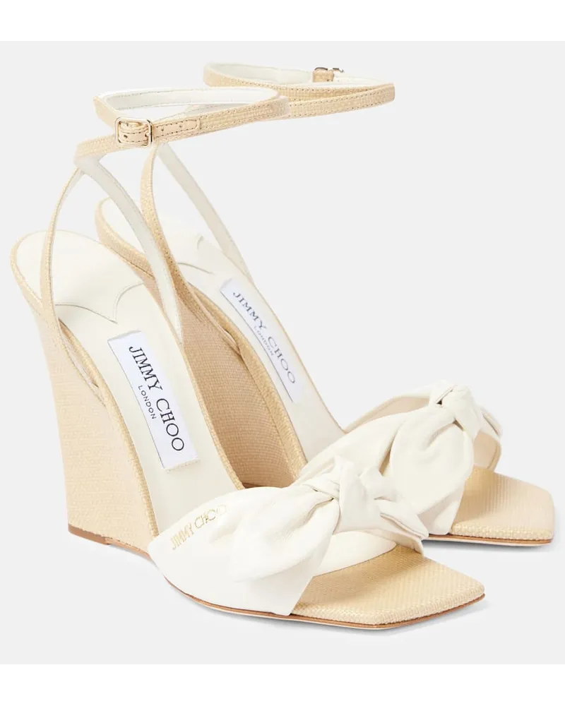 Jimmy Choo Wedge-Sandalen Richelle 110 aus Leder Weiss