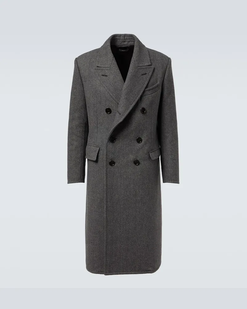 Tom Ford Mantel aus Schurwolle Grau