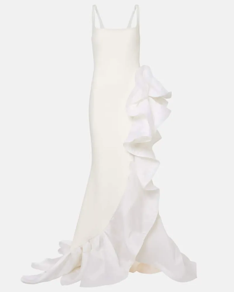 Safiyaa Robe Yana aus Crêpe und Organza Weiß