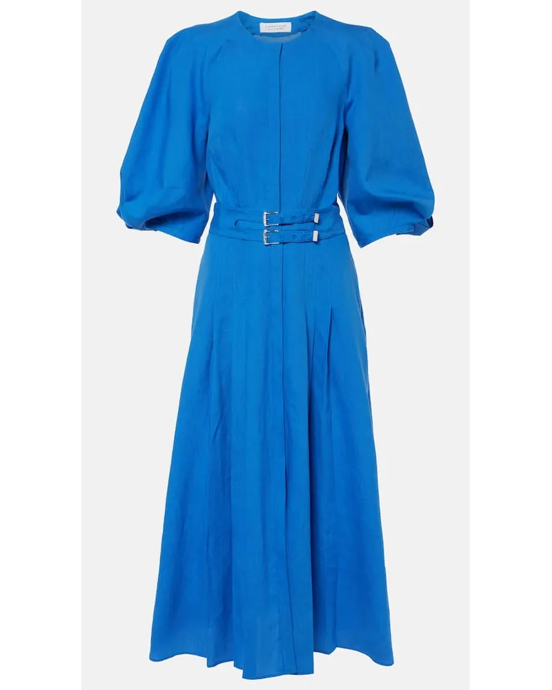 Gabriela Hearst Maxikleid Elea aus Leinen Blau