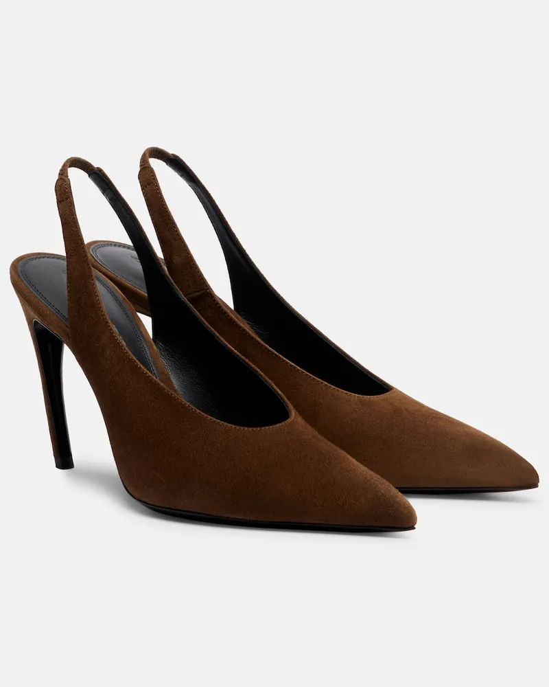 ATTICO Slingback-Pumps Viper aus Veloursleder Braun