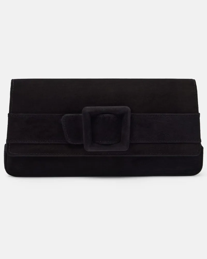 Manolo Blahnik Clutch Maygot aus Veloursleder Schwarz