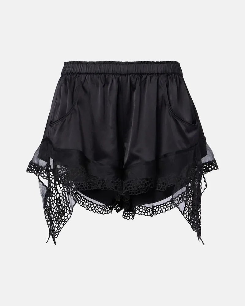 Isabel Marant Shorts Ildana aus einem Seidengemisch mit Spitze Schwarz