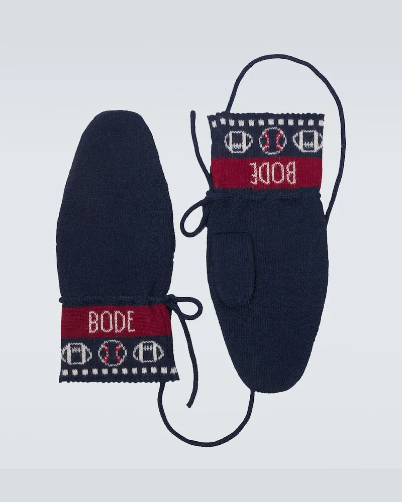 BODE Fäustlinge aus Alpakawolle Blau
