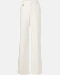 Chloé Chloe Gerade High-Rise-Hose aus Baumwolle Weiss