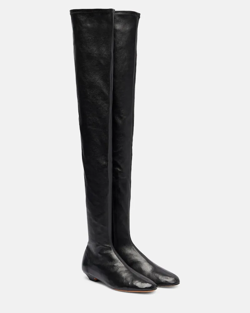 KHAITE Overknee-Stiefel Apollo aus Leder Schwarz