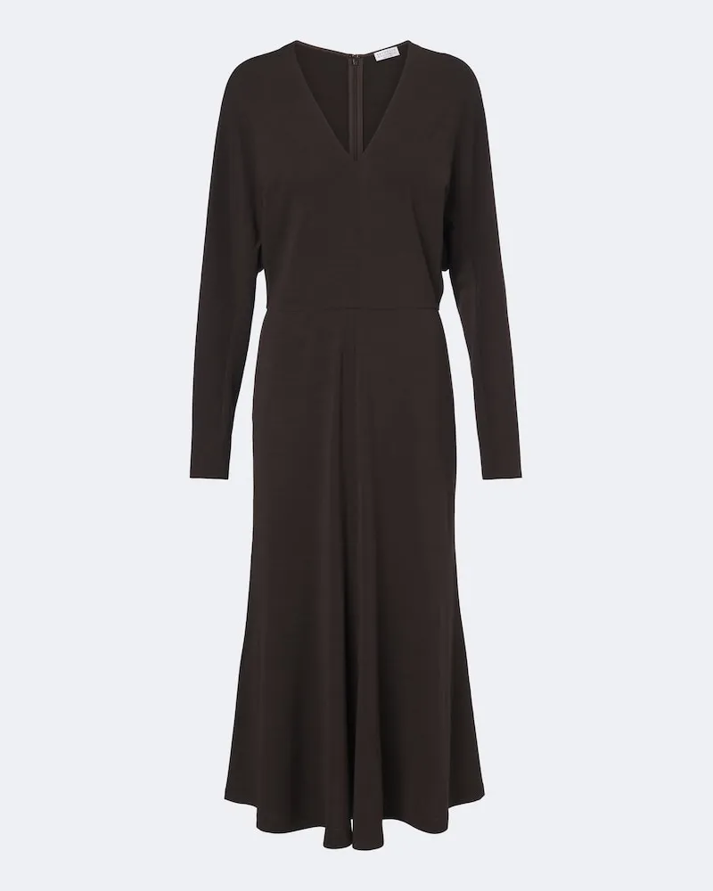Brunello Cucinelli Midikleid Monili Braun