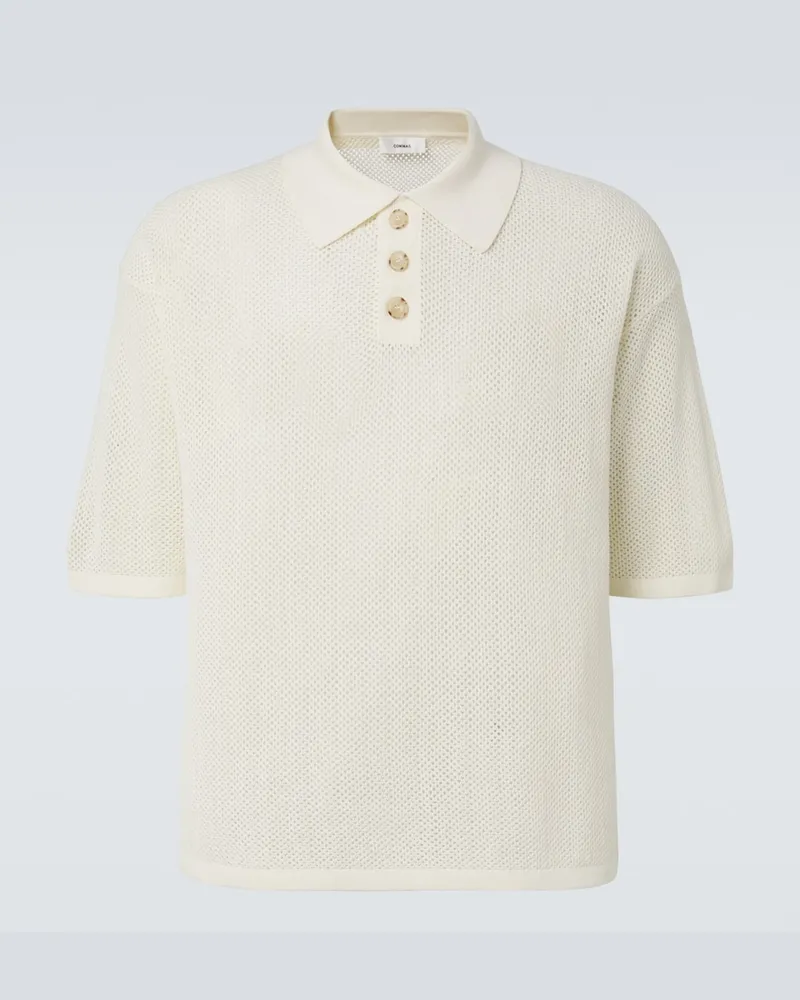COMMAS Polopullover aus einem Baumwollgemisch Weiß