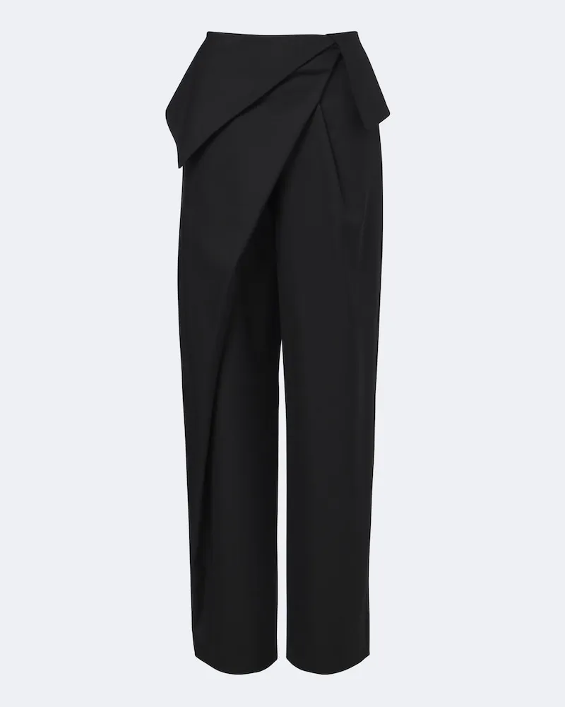 Loewe Weite Hose aus Wolle Schwarz