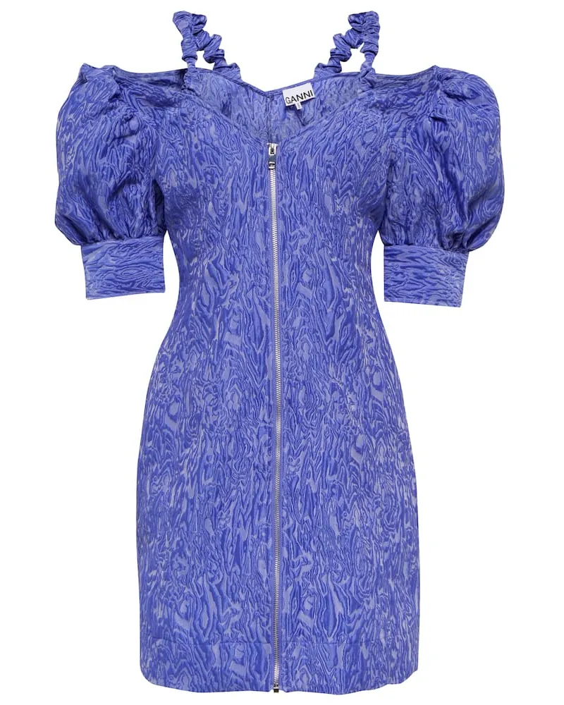Ganni Minikleid aus Jacquard Lila