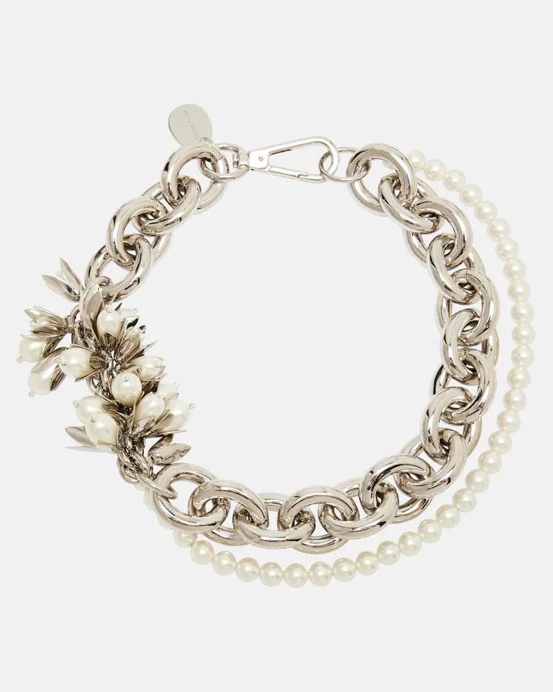 Simone Rocha Halskette mit Zierperlen Silber