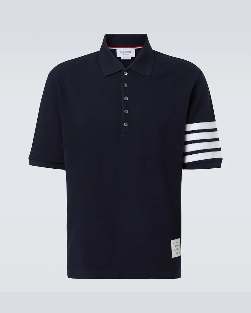 Thom Browne Polohemd 4-Bar aus Baumwolle Blau