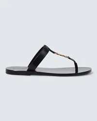 Saint Laurent Sandalen Cassandre aus Leder Schwarz